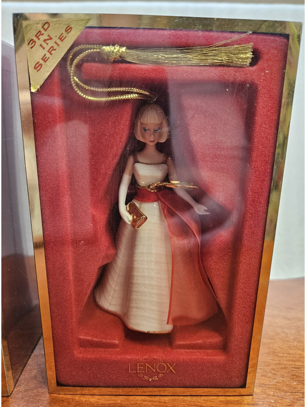 3rd Annual New Lenox 2005 Barbie Holiday Dance Ornament Blonde Porcelain